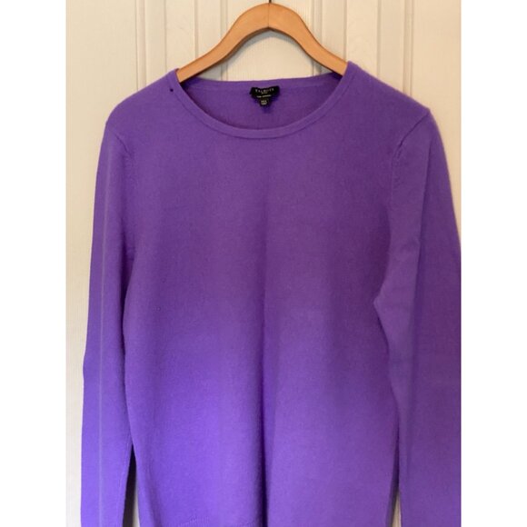 Talbots Women’s Cashmere Sweater XL Petite Purple Long Sleeve Distressed Holes - Picture 3 of 8